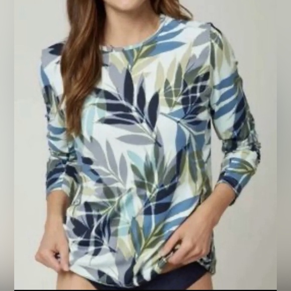 Hang Ten Women's Sun Protection stretch Tee shirt long sleeve UPF 50 Size Small - Picture 1 of 10